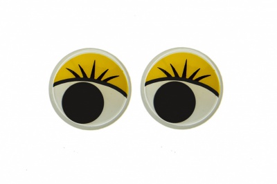 Глазки для игрушек, круглые, с бегающими зрачками, 15 мм/упак.50+/-2 шт, цв. -желтый - купить в Тюмени. Цена: 113.01 руб.