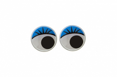 Глазки для игрушек, круглые, с бегающими зрачками, 8 мм/упак.50+/-2 шт, цв. -синий - купить в Тюмени. Цена: 59.05 руб.