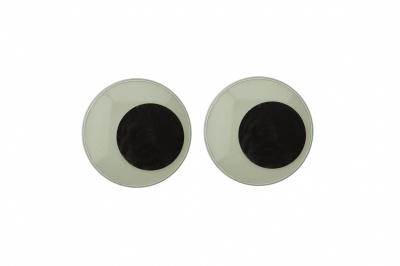 Глазки для игрушек, круглые, с бегающими зрачками, 24 мм/упак.20+/-2 шт, цв. -черно-белые - купить в Тюмени. Цена: 44.90 руб.