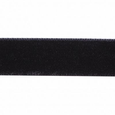 Лента бархатная нейлон, шир.12 мм, (упак. 45,7м), цв.03-черный - купить в Тюмени. Цена: 448.27 руб.