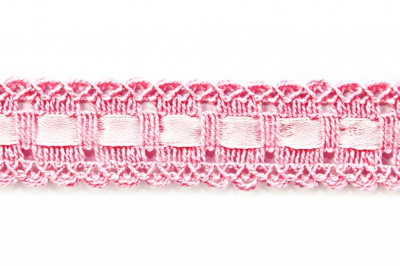 Тесьма кружевная 0621-1605, шир. 25 мм/уп. 20+/-1 м, цвет 096-розовый - купить в Тюмени. Цена: 392.08 руб.