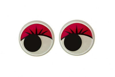 Глазки для игрушек, круглые, с бегающими зрачками, 15 мм/упак.50+/-2 шт, цв. -красный - купить в Тюмени. Цена: 113.01 руб.